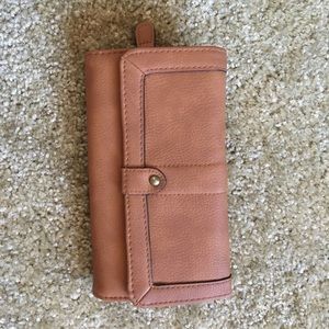 Brown Faux Leather Wallet Billfold
